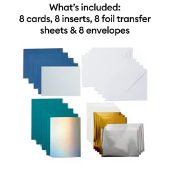 Cartes avec insert transfert de foil Cricut Joy™, collection Blue Lagoon - A6