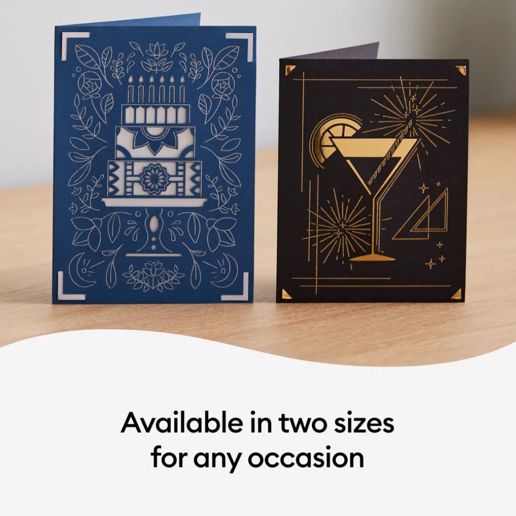 Cartes avec insert transfert de foil Cricut Joy™, collection Blue Lagoon - A2