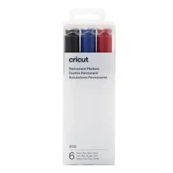 Feutres permanents 2,5mm, noir/bleu/rouge/vert (6unités)