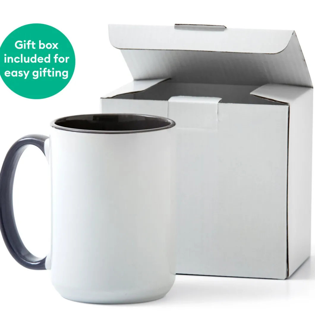 Mug biseauté en céramique à personnaliser - Océan, 425ml (15oz) (1unité)