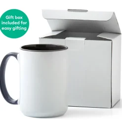 Mug biseauté en céramique à personnaliser - Gris, 425ml (15oz) (1unité)