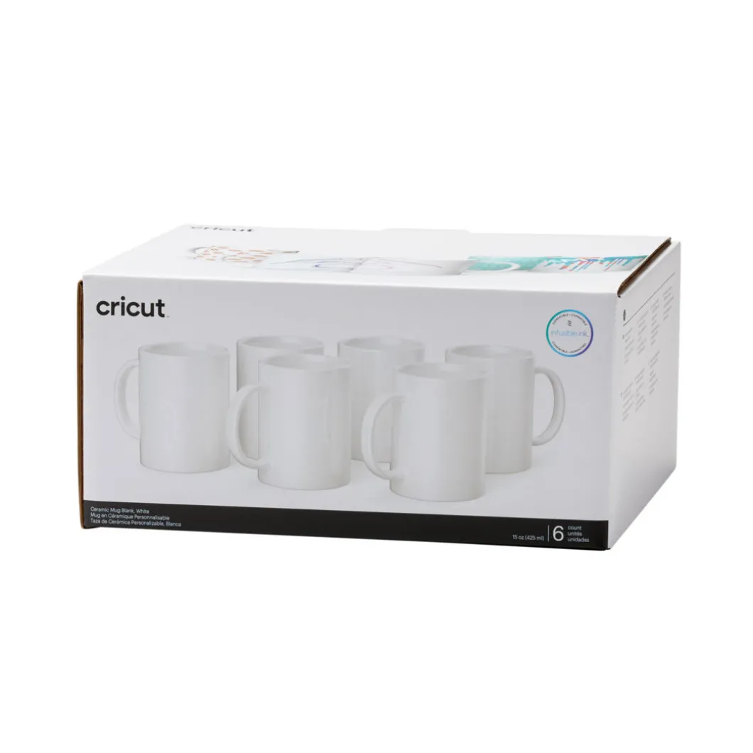 Mug en céramique personnalisable, Blanc - 15 oz/425 ml (6 unités)