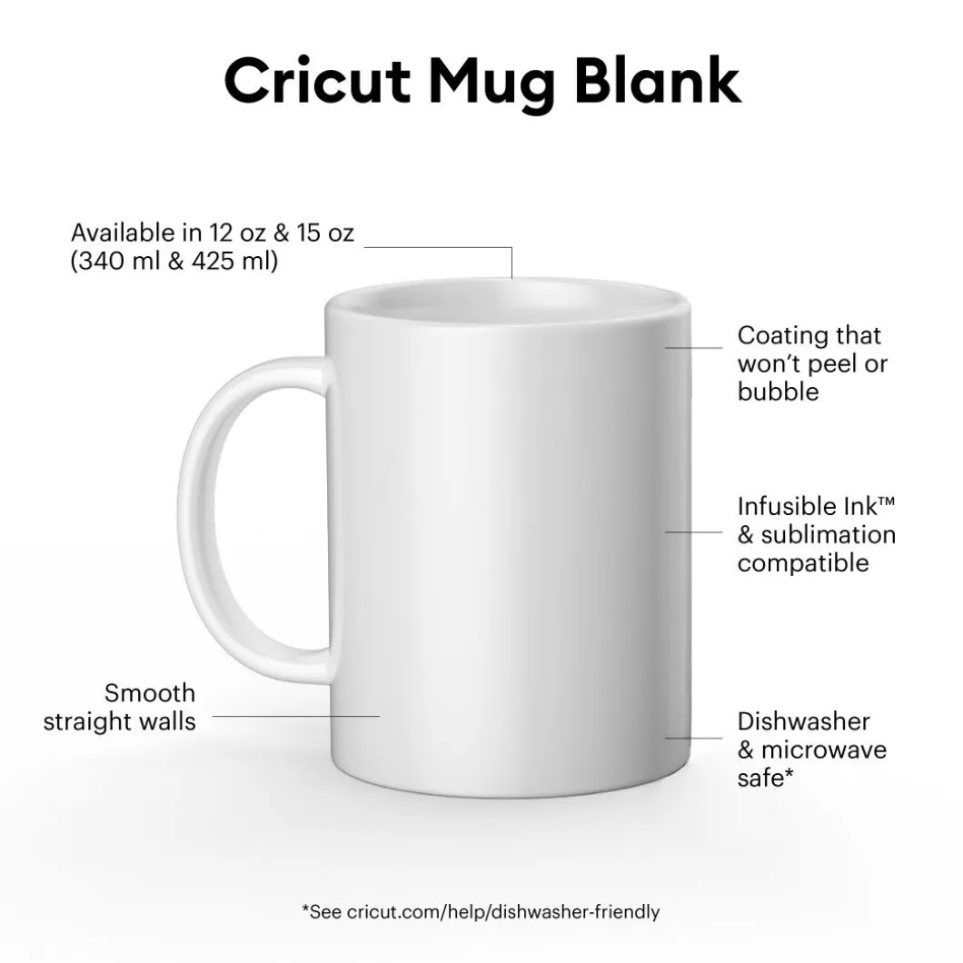 Mug en céramique personnalisable, Blanc - 340 ml (6unités)