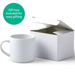 Mug personnalisable et empilable en céramique, blanc - 340ml/12oz (4unités)