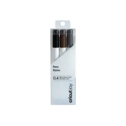 Stylos à pointe fine Cricut Joy™ 0,4, noir/marron/gris (3unités)
